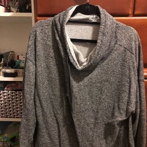 Gray pullover with scooping neck